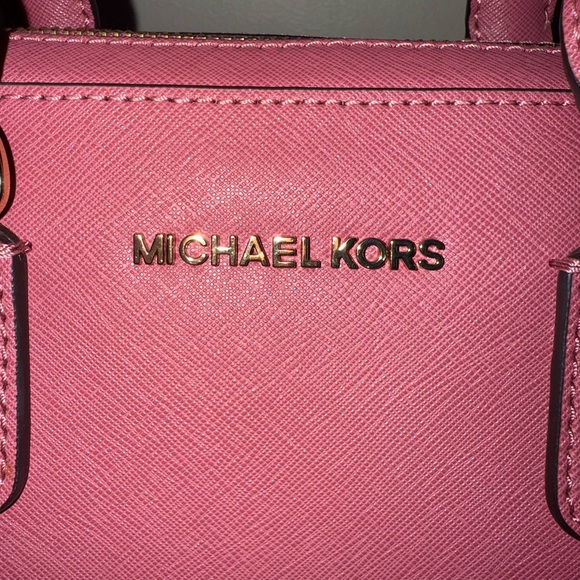 Michael Kors Pink Saffiano Leather Top Handle Bag with Charm - Picture 4 of 13
